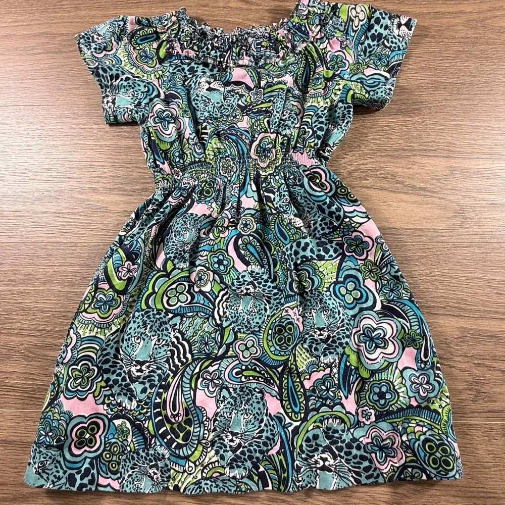Lilly Pulitzer Girls Short Sleeve Dress, Master of Class Sabine Jaguar Dress 5